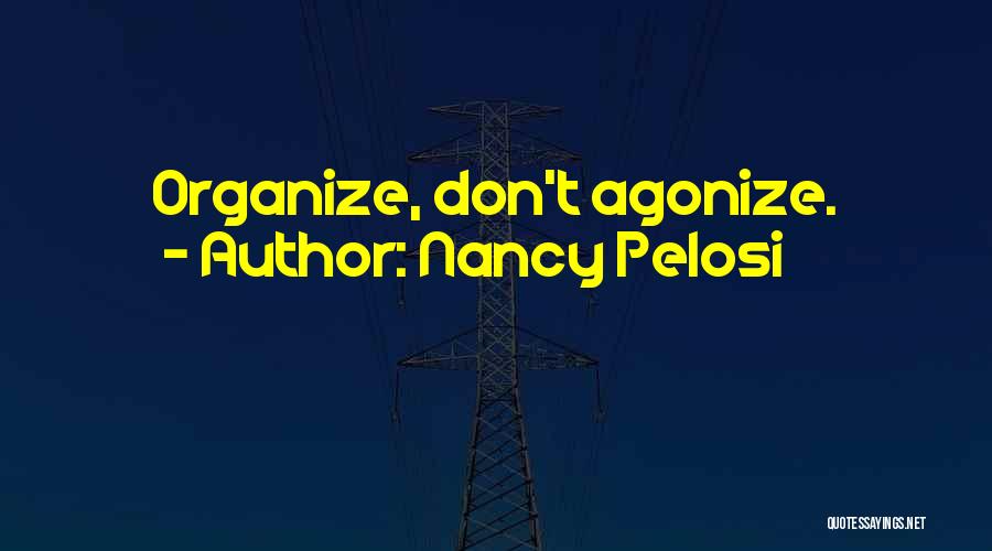Nancy Pelosi Quotes: Organize, Don't Agonize.