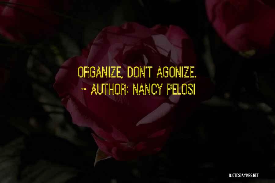 Nancy Pelosi Quotes: Organize, Don't Agonize.