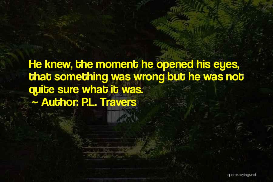 P.L. Travers Quotes: He Knew, The Moment He Opened His Eyes, That Something Was Wrong But He Was Not Quite Sure What It