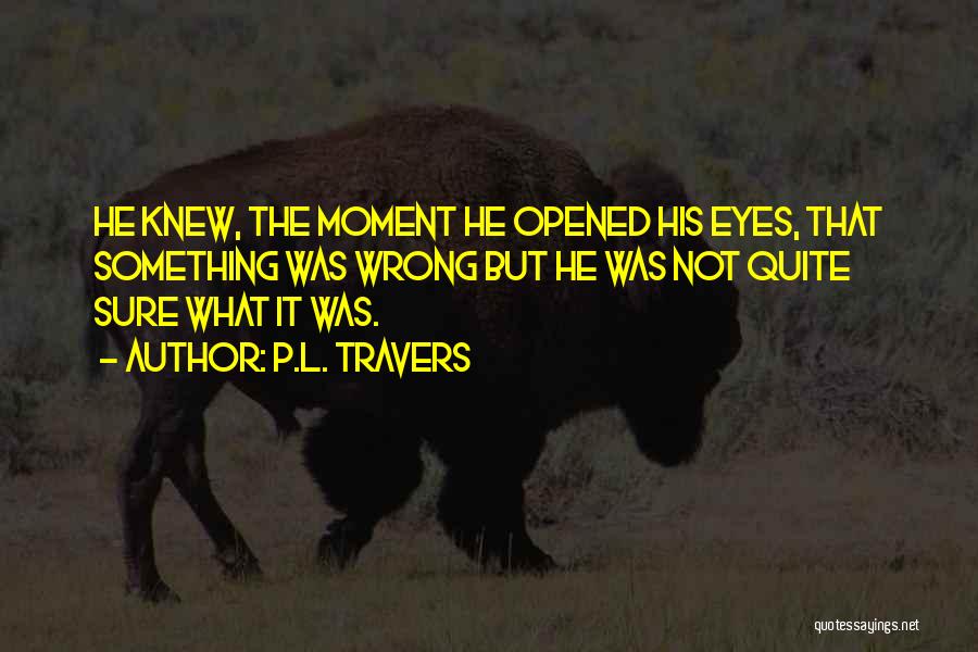 P.L. Travers Quotes: He Knew, The Moment He Opened His Eyes, That Something Was Wrong But He Was Not Quite Sure What It