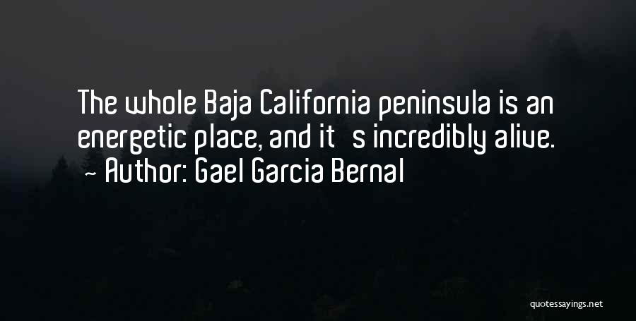 Gael Garcia Bernal Quotes: The Whole Baja California Peninsula Is An Energetic Place, And It's Incredibly Alive.