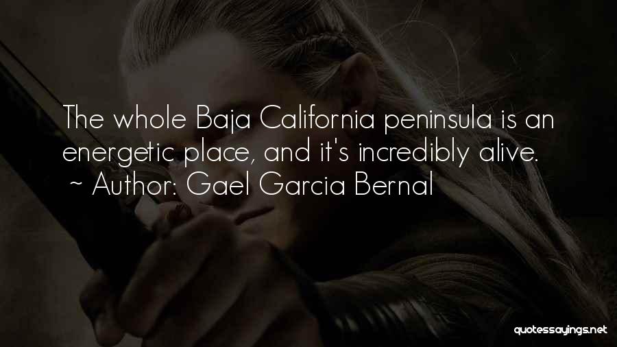 Gael Garcia Bernal Quotes: The Whole Baja California Peninsula Is An Energetic Place, And It's Incredibly Alive.
