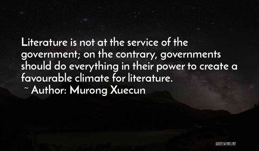 Murong Xuecun Quotes: Literature Is Not At The Service Of The Government; On The Contrary, Governments Should Do Everything In Their Power To