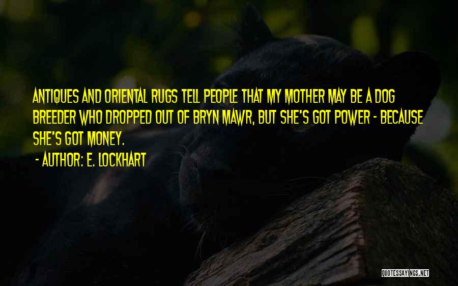 E. Lockhart Quotes: Antiques And Oriental Rugs Tell People That My Mother May Be A Dog Breeder Who Dropped Out Of Bryn Mawr,