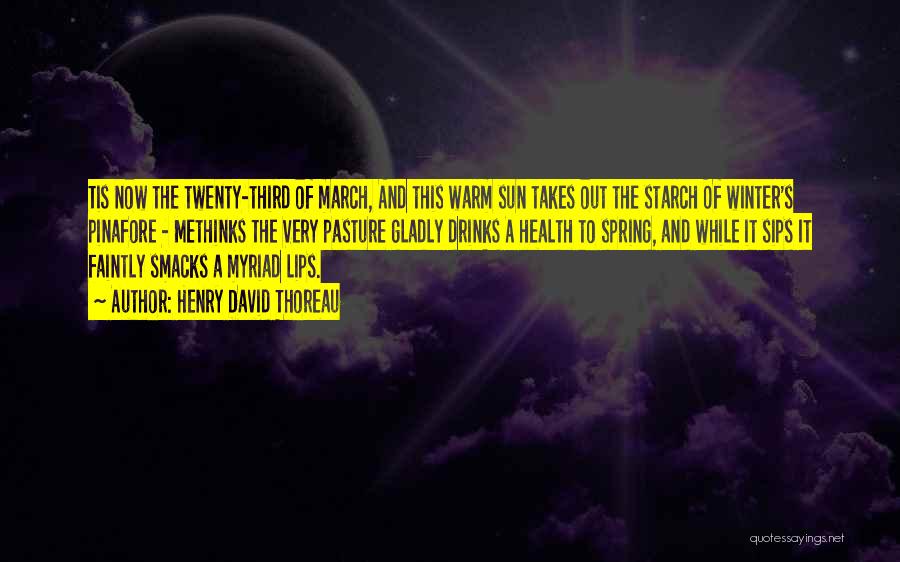 Henry David Thoreau Quotes: Tis Now The Twenty-third Of March, And This Warm Sun Takes Out The Starch Of Winter's Pinafore - Methinks The