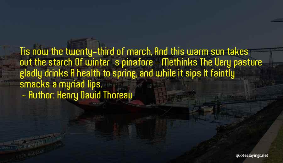 Henry David Thoreau Quotes: Tis Now The Twenty-third Of March, And This Warm Sun Takes Out The Starch Of Winter's Pinafore - Methinks The