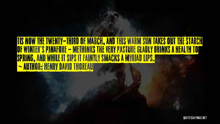 Henry David Thoreau Quotes: Tis Now The Twenty-third Of March, And This Warm Sun Takes Out The Starch Of Winter's Pinafore - Methinks The