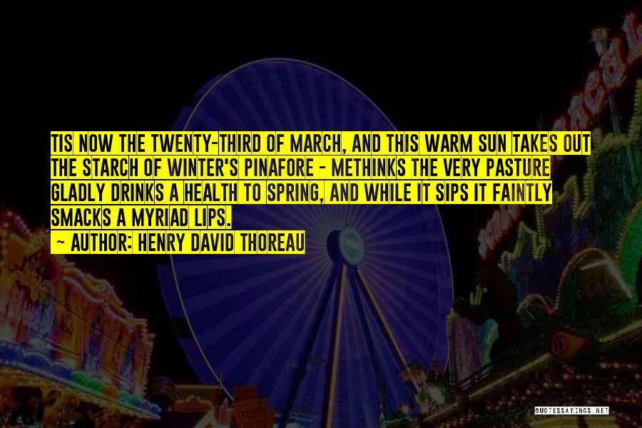 Henry David Thoreau Quotes: Tis Now The Twenty-third Of March, And This Warm Sun Takes Out The Starch Of Winter's Pinafore - Methinks The