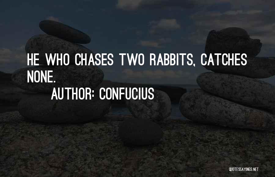Confucius Quotes: He Who Chases Two Rabbits, Catches None.
