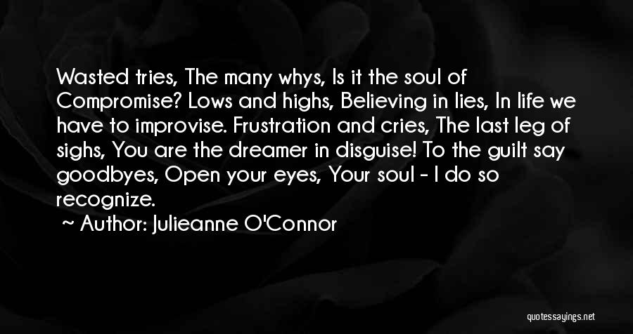 Julieanne O'Connor Quotes: Wasted Tries, The Many Whys, Is It The Soul Of Compromise? Lows And Highs, Believing In Lies, In Life We