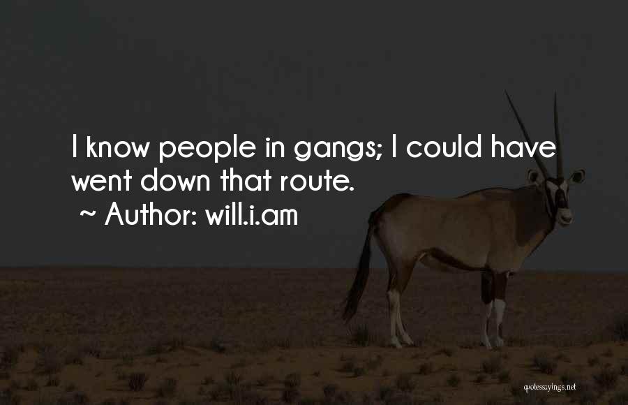 Will.i.am Quotes: I Know People In Gangs; I Could Have Went Down That Route.