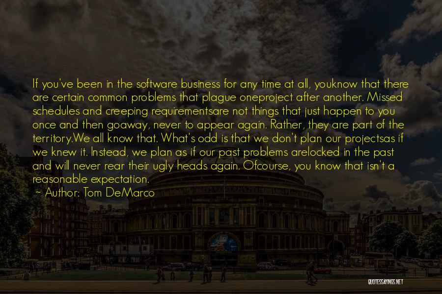 Tom DeMarco Quotes: If You've Been In The Software Business For Any Time At All, Youknow That There Are Certain Common Problems That