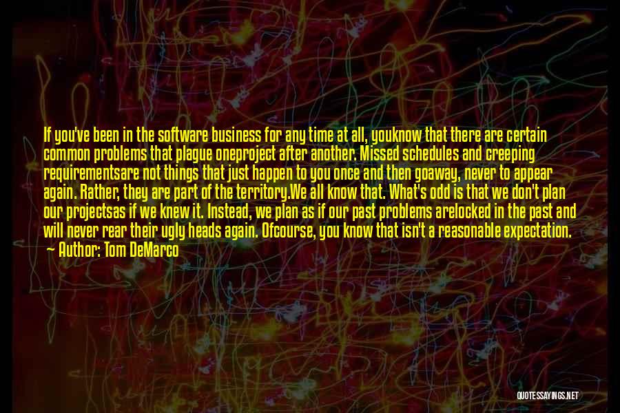 Tom DeMarco Quotes: If You've Been In The Software Business For Any Time At All, Youknow That There Are Certain Common Problems That
