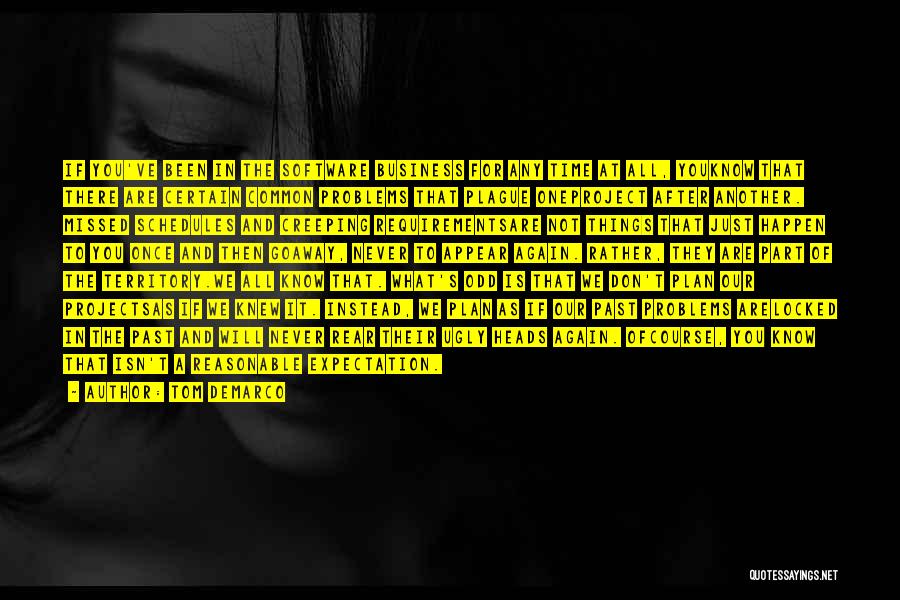 Tom DeMarco Quotes: If You've Been In The Software Business For Any Time At All, Youknow That There Are Certain Common Problems That