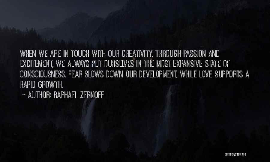 Raphael Zernoff Quotes: When We Are In Touch With Our Creativity, Through Passion And Excitement, We Always Put Ourselves In The Most Expansive