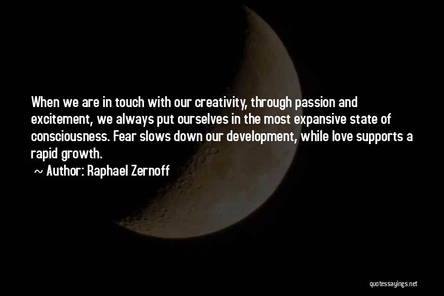 Raphael Zernoff Quotes: When We Are In Touch With Our Creativity, Through Passion And Excitement, We Always Put Ourselves In The Most Expansive