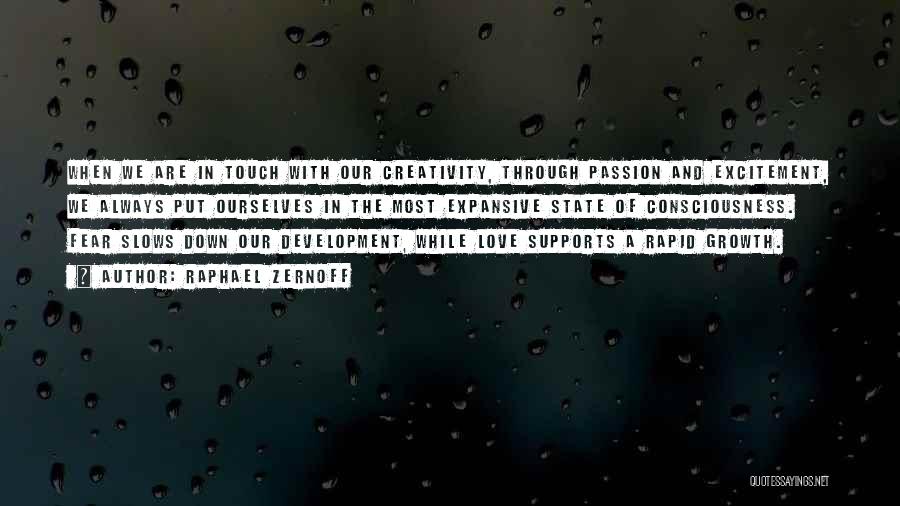 Raphael Zernoff Quotes: When We Are In Touch With Our Creativity, Through Passion And Excitement, We Always Put Ourselves In The Most Expansive