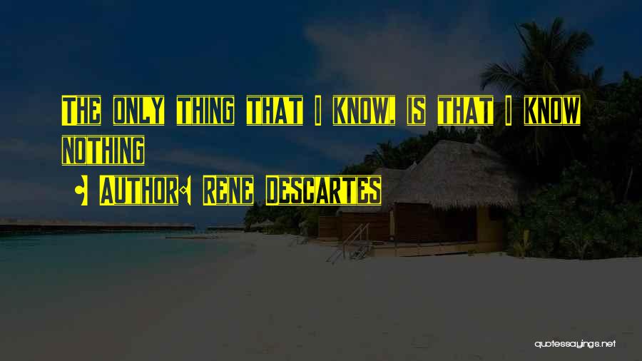 Rene Descartes Quotes: The Only Thing That I Know, Is That I Know Nothing