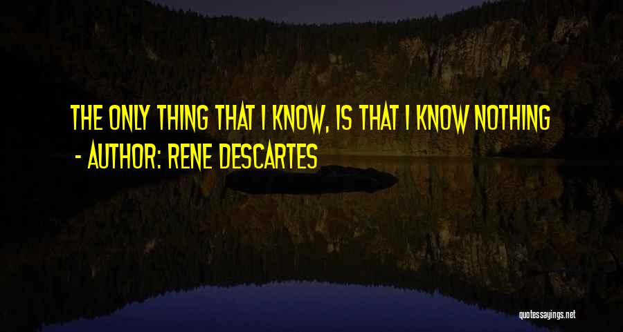 Rene Descartes Quotes: The Only Thing That I Know, Is That I Know Nothing