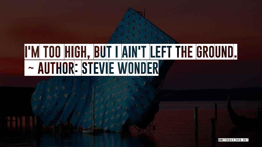 Stevie Wonder Quotes: I'm Too High, But I Ain't Left The Ground.