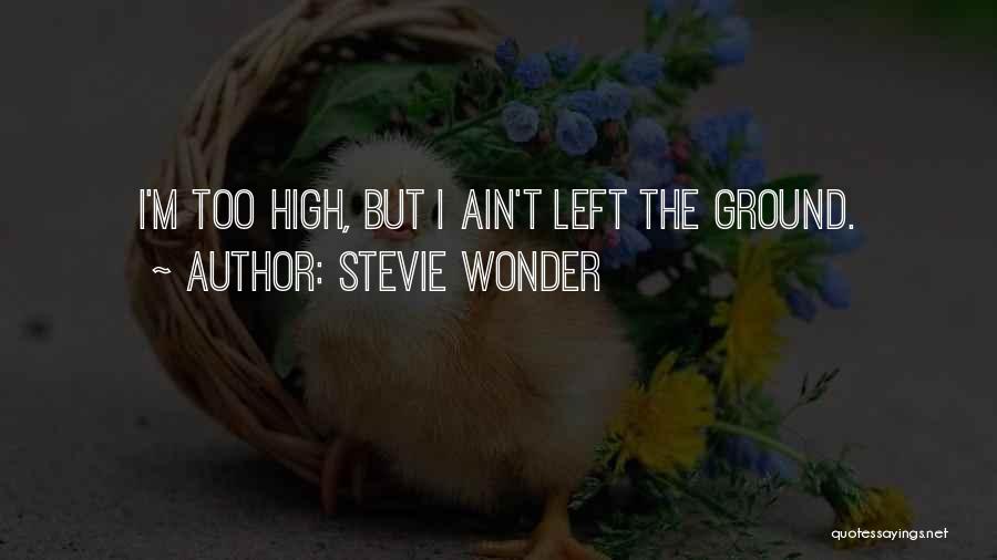 Stevie Wonder Quotes: I'm Too High, But I Ain't Left The Ground.