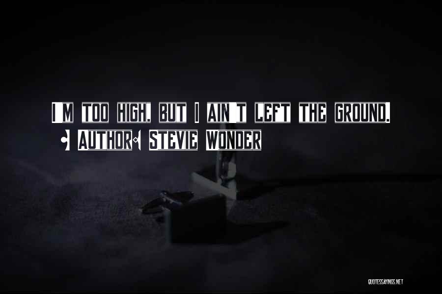 Stevie Wonder Quotes: I'm Too High, But I Ain't Left The Ground.