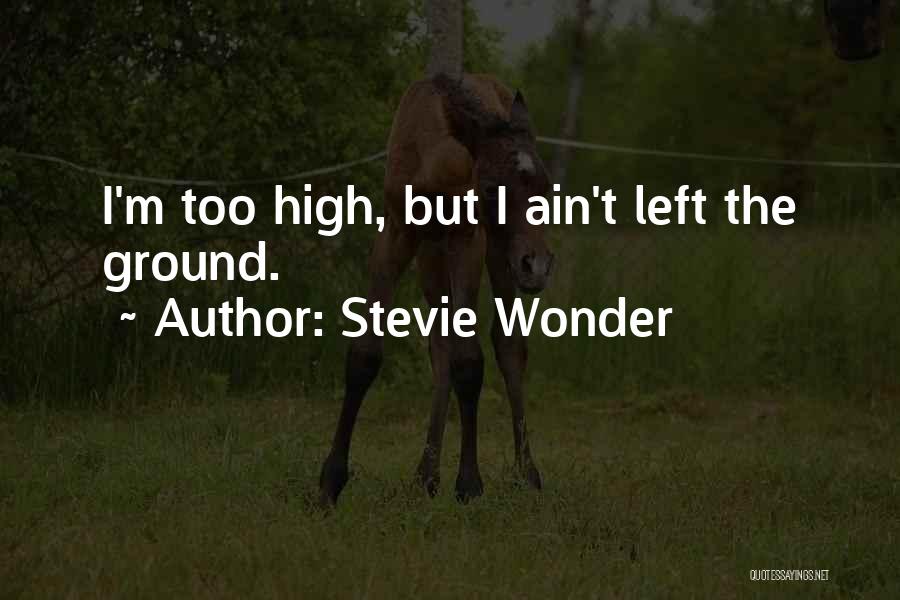 Stevie Wonder Quotes: I'm Too High, But I Ain't Left The Ground.
