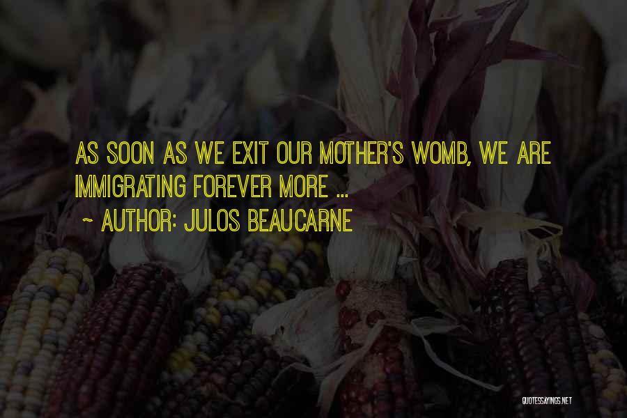 Julos Beaucarne Quotes: As Soon As We Exit Our Mother's Womb, We Are Immigrating Forever More ...