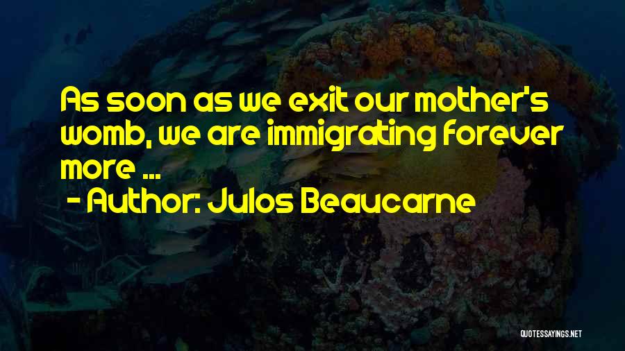 Julos Beaucarne Quotes: As Soon As We Exit Our Mother's Womb, We Are Immigrating Forever More ...