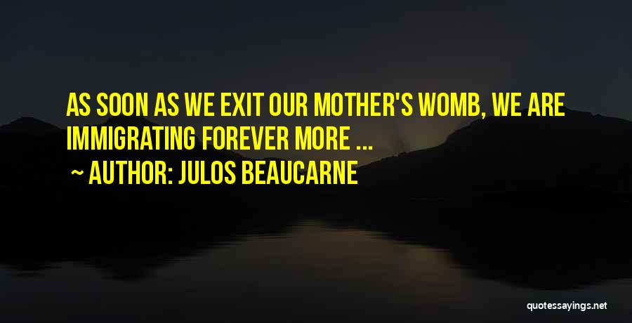 Julos Beaucarne Quotes: As Soon As We Exit Our Mother's Womb, We Are Immigrating Forever More ...
