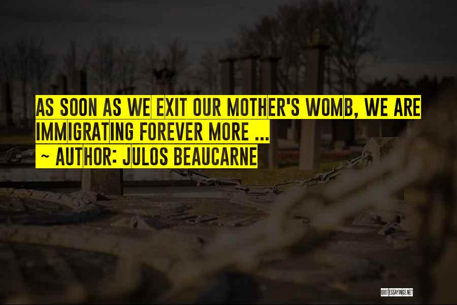 Julos Beaucarne Quotes: As Soon As We Exit Our Mother's Womb, We Are Immigrating Forever More ...