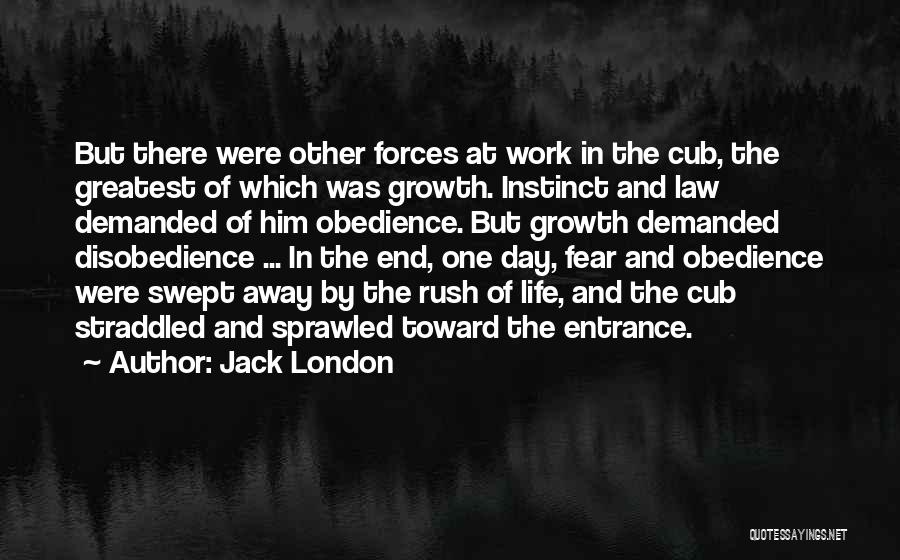 Jack London Quotes: But There Were Other Forces At Work In The Cub, The Greatest Of Which Was Growth. Instinct And Law Demanded