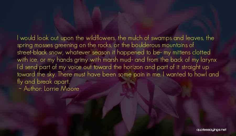 Lorrie Moore Quotes: I Would Look Out Upon The Wildflowers, The Mulch Of Swamps And Leaves, The Spring Mosses Greening On The Rocks,