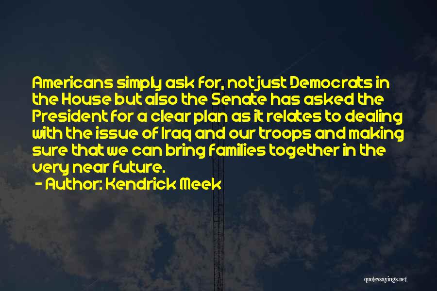 Kendrick Meek Quotes: Americans Simply Ask For, Not Just Democrats In The House But Also The Senate Has Asked The President For A