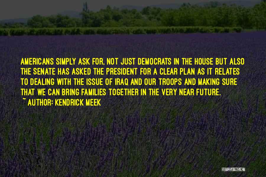 Kendrick Meek Quotes: Americans Simply Ask For, Not Just Democrats In The House But Also The Senate Has Asked The President For A