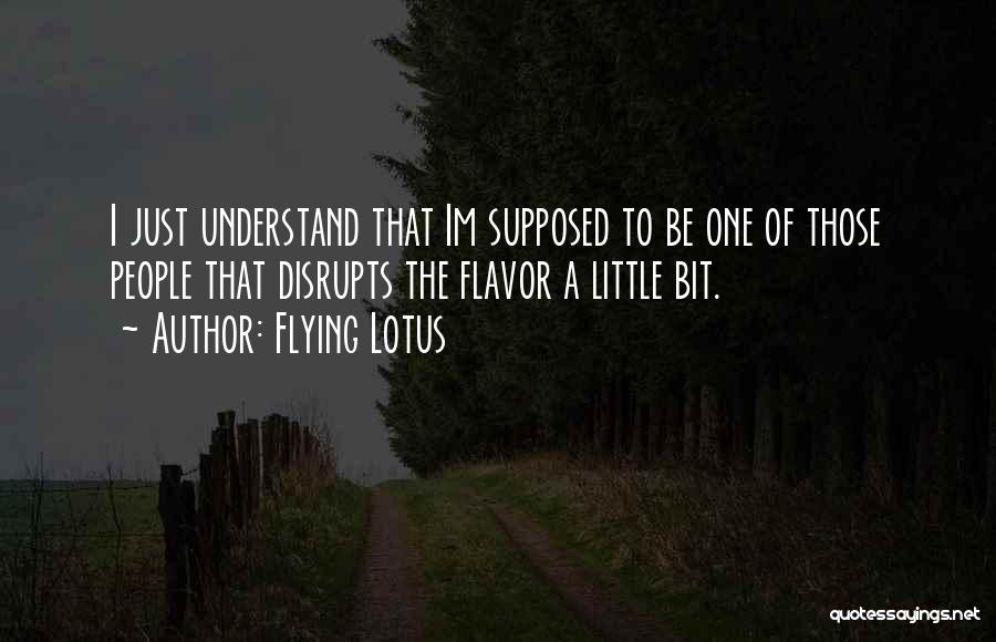 Flying Lotus Quotes: I Just Understand That Im Supposed To Be One Of Those People That Disrupts The Flavor A Little Bit.