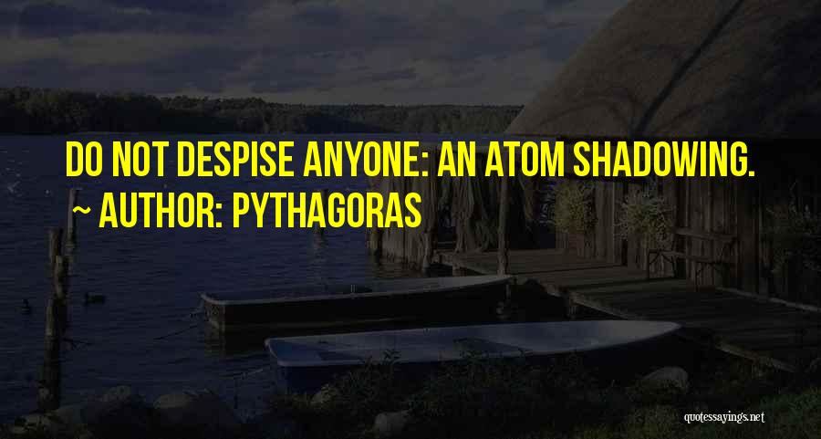 Pythagoras Quotes: Do Not Despise Anyone: An Atom Shadowing.