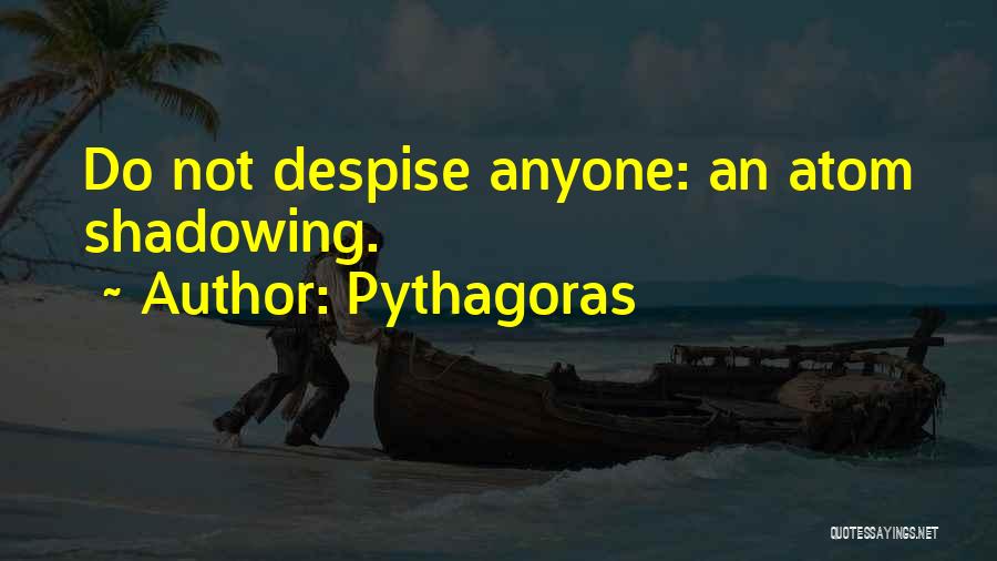 Pythagoras Quotes: Do Not Despise Anyone: An Atom Shadowing.