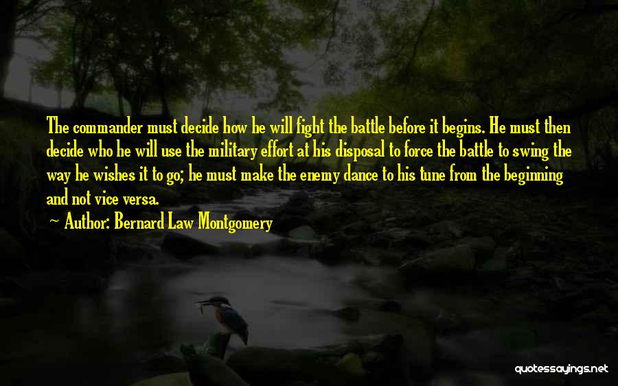 Bernard Law Montgomery Quotes: The Commander Must Decide How He Will Fight The Battle Before It Begins. He Must Then Decide Who He Will