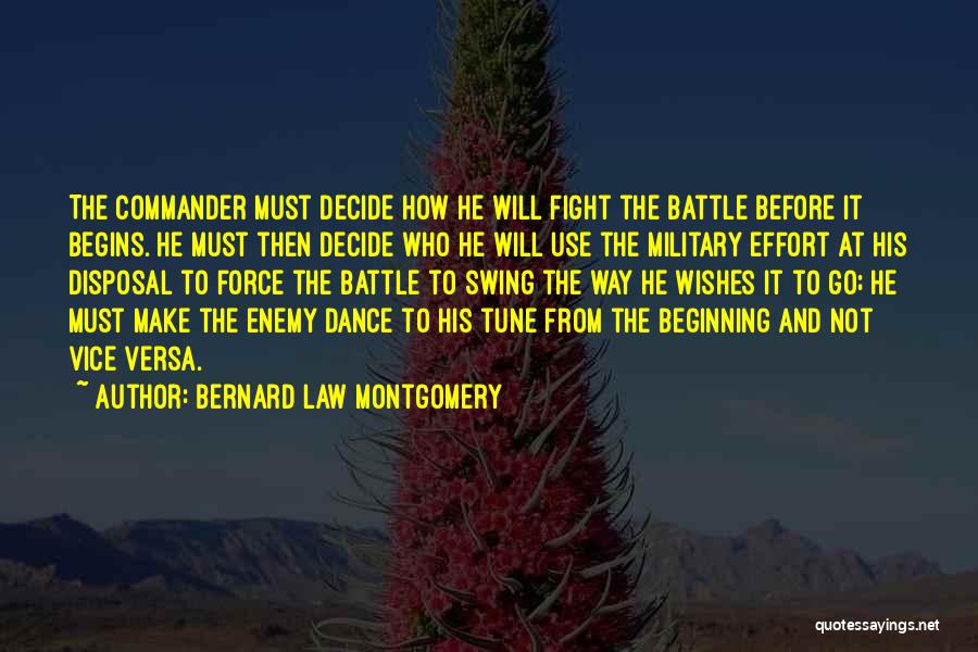 Bernard Law Montgomery Quotes: The Commander Must Decide How He Will Fight The Battle Before It Begins. He Must Then Decide Who He Will