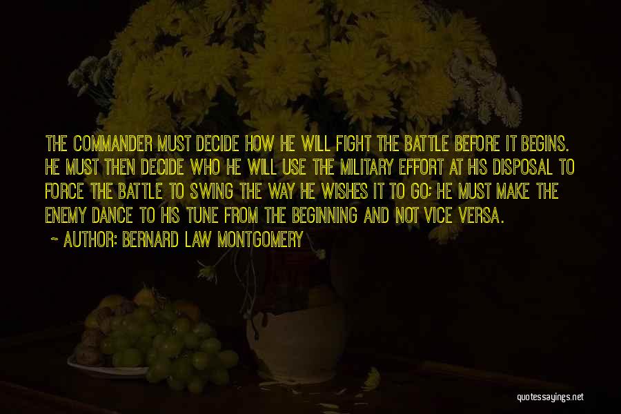 Bernard Law Montgomery Quotes: The Commander Must Decide How He Will Fight The Battle Before It Begins. He Must Then Decide Who He Will