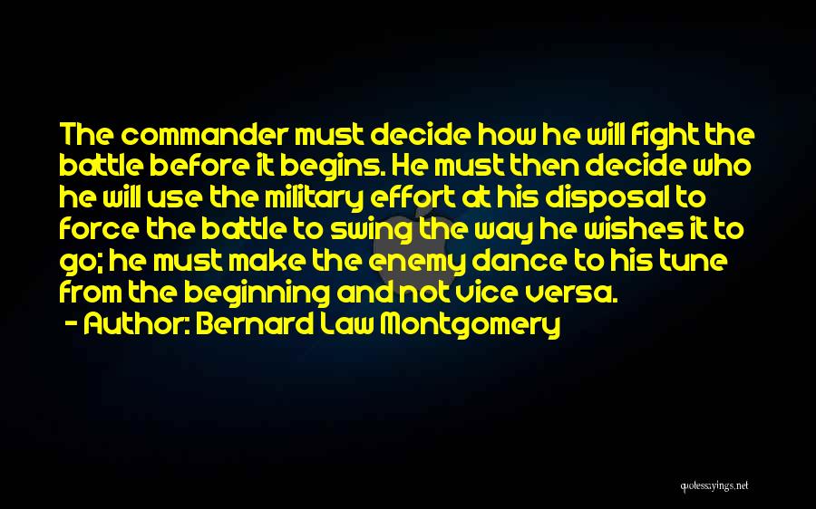 Bernard Law Montgomery Quotes: The Commander Must Decide How He Will Fight The Battle Before It Begins. He Must Then Decide Who He Will