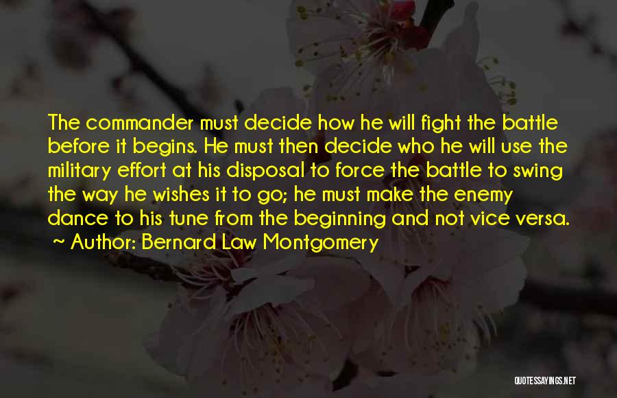 Bernard Law Montgomery Quotes: The Commander Must Decide How He Will Fight The Battle Before It Begins. He Must Then Decide Who He Will