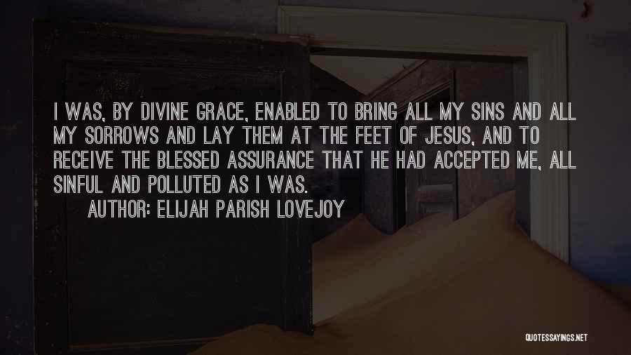 Elijah Parish Lovejoy Quotes: I Was, By Divine Grace, Enabled To Bring All My Sins And All My Sorrows And Lay Them At The