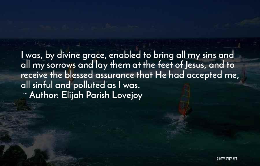 Elijah Parish Lovejoy Quotes: I Was, By Divine Grace, Enabled To Bring All My Sins And All My Sorrows And Lay Them At The