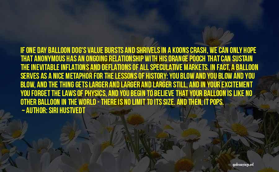 Siri Hustvedt Quotes: If One Day Balloon Dog's Value Bursts And Shrivels In A Koons Crash, We Can Only Hope That Anonymous Has