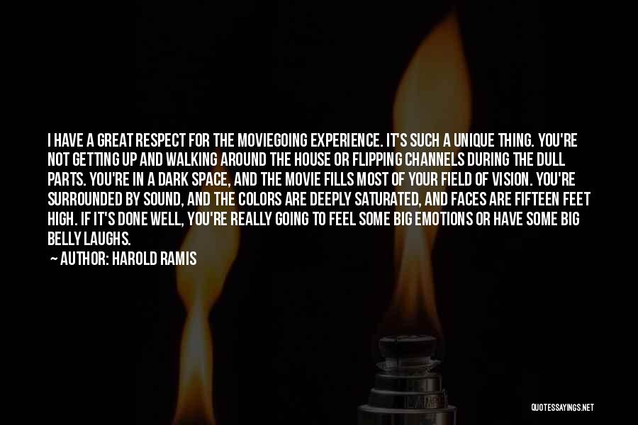 Harold Ramis Quotes: I Have A Great Respect For The Moviegoing Experience. It's Such A Unique Thing. You're Not Getting Up And Walking