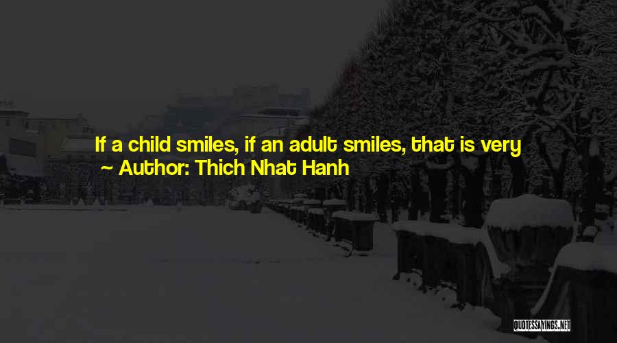 Thich Nhat Hanh Quotes: If A Child Smiles, If An Adult Smiles, That Is Very Important. If In Our Daily Lives We Can Smile,
