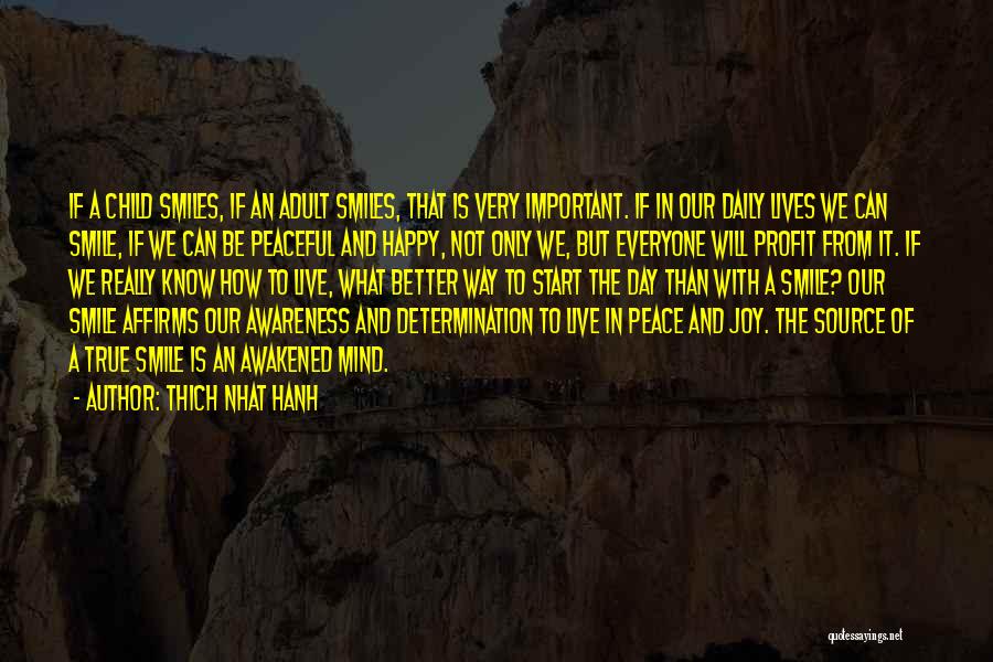 Thich Nhat Hanh Quotes: If A Child Smiles, If An Adult Smiles, That Is Very Important. If In Our Daily Lives We Can Smile,