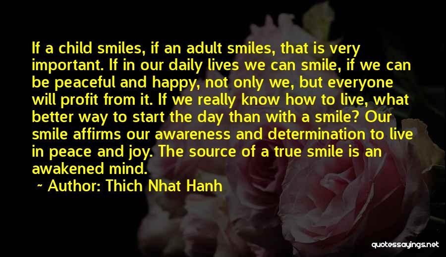 Thich Nhat Hanh Quotes: If A Child Smiles, If An Adult Smiles, That Is Very Important. If In Our Daily Lives We Can Smile,